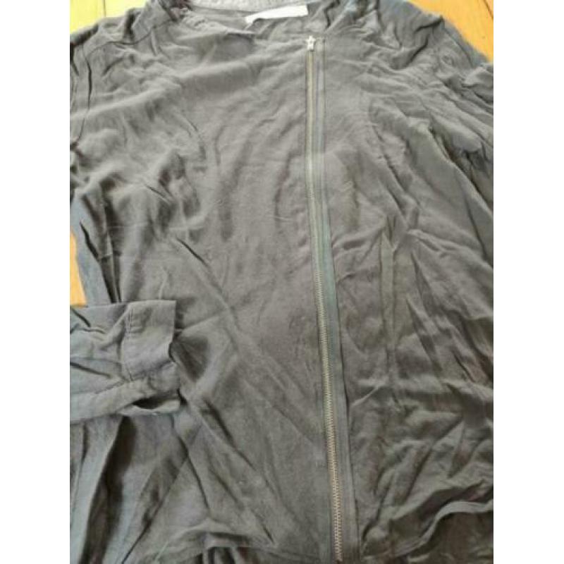 Yaya Vestje/blouse | donkergrijs | maat L 40-42