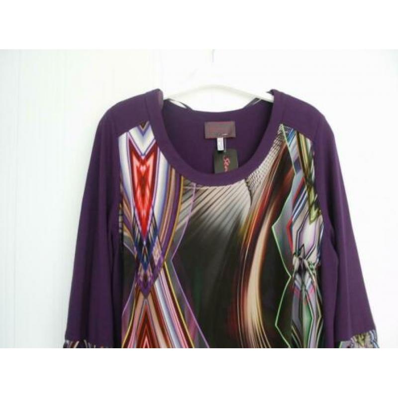 ger. Prachtig paars/multicolor tuniek Sempre Piu mt 46 nieuw