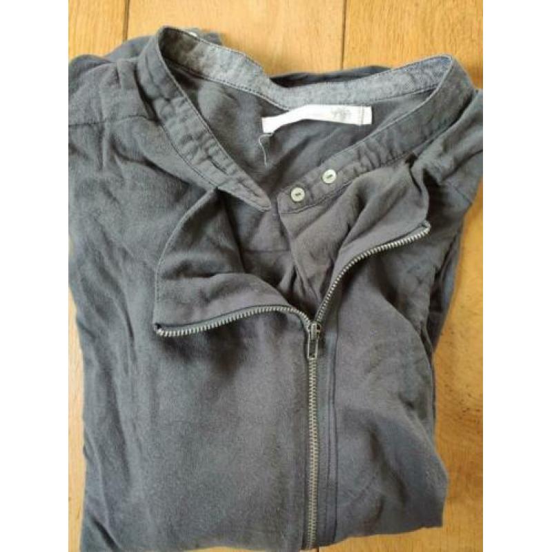 Yaya Vestje/blouse | donkergrijs | maat L 40-42