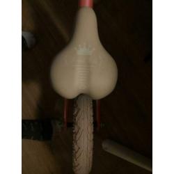 Roze Loekie prinsess loopfiets 12inch (vanaf 2,5/3jaar)