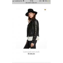 Maison Scotch leren jas maat small