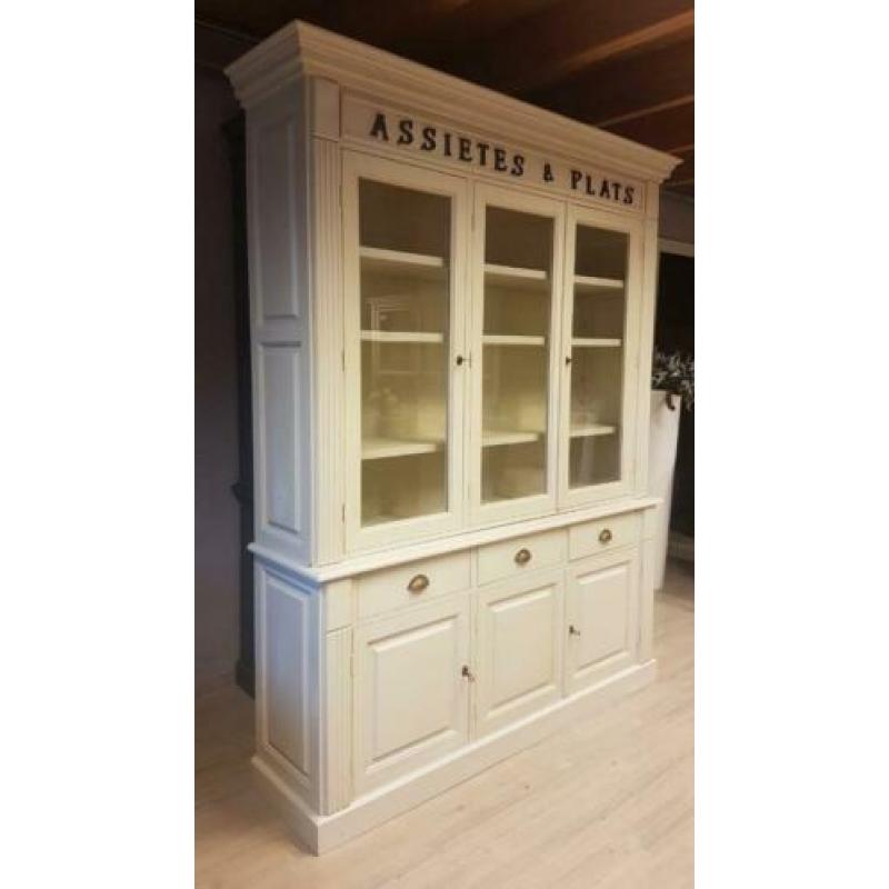 *ACTIE* Mooie Brocante Witte Buffetkast Winkelkast (2404D)