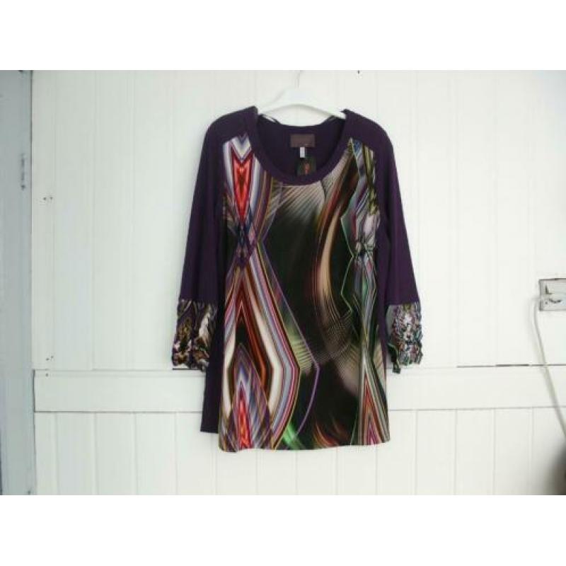 ger. Prachtig paars/multicolor tuniek Sempre Piu mt 46 nieuw