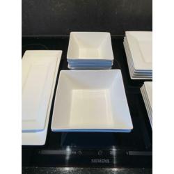 Wit vierkant servies 6pers