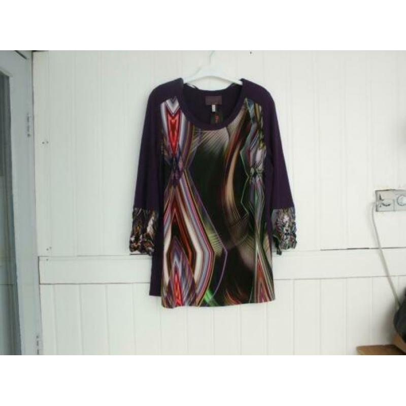 ger. Prachtig paars/multicolor tuniek Sempre Piu mt 46 nieuw