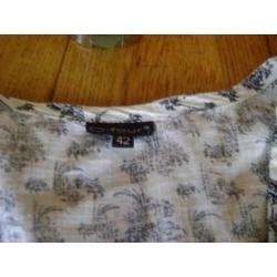 Z.g.a.n. grijs/groene O-Four tuniek, maat 42 (=38/40)