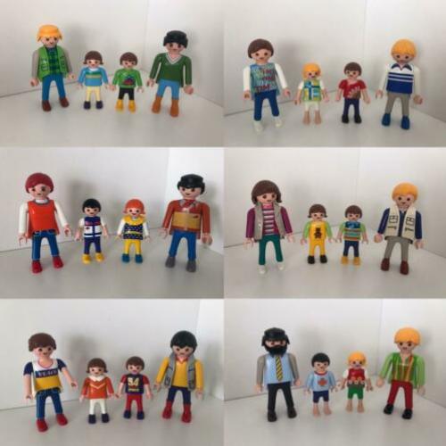 Playmobil diverse families/gezinnen vader moeder kinderen