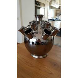 Nieuwe tulpenvaas kleur groom/zilver afm 28x26