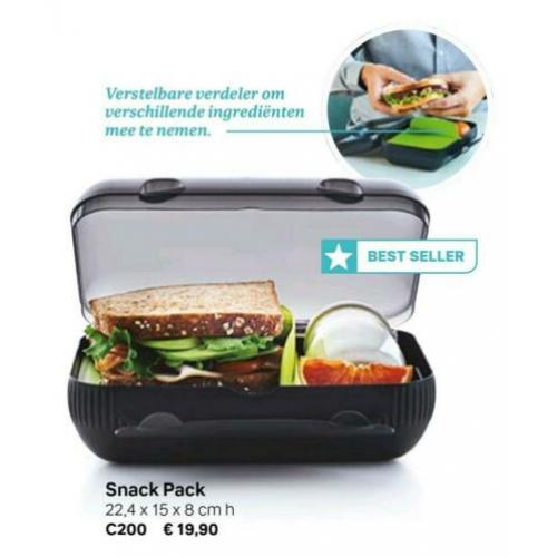 NIEUW Tupperware SnackPack met verwijderbaar verdeelschot