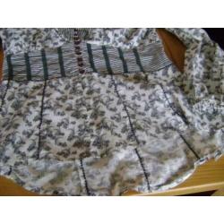 Z.g.a.n. grijs/groene O-Four tuniek, maat 42 (=38/40)
