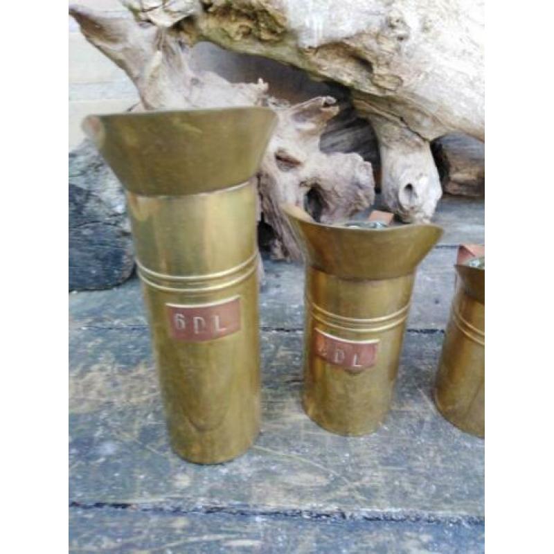 Maatbeker miniatuur. Messing/koper. Setje van 5.7u