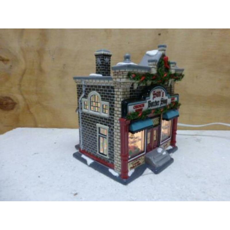 department 56 Sam's butcher shop slager kerstdorp kersthuis