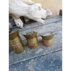 Maatbeker miniatuur. Messing/koper. Setje van 5.7u
