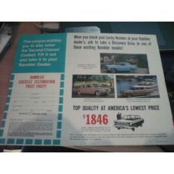 USA Folder RAMBLER modellen 1962