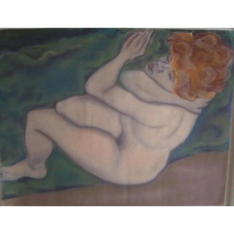 Bernard Bekman Moderne Naaktpoze Mooie "krijt tekening"