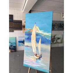 Alex Loreci- Abstract Sailing - Handgeschilderd -Uniek