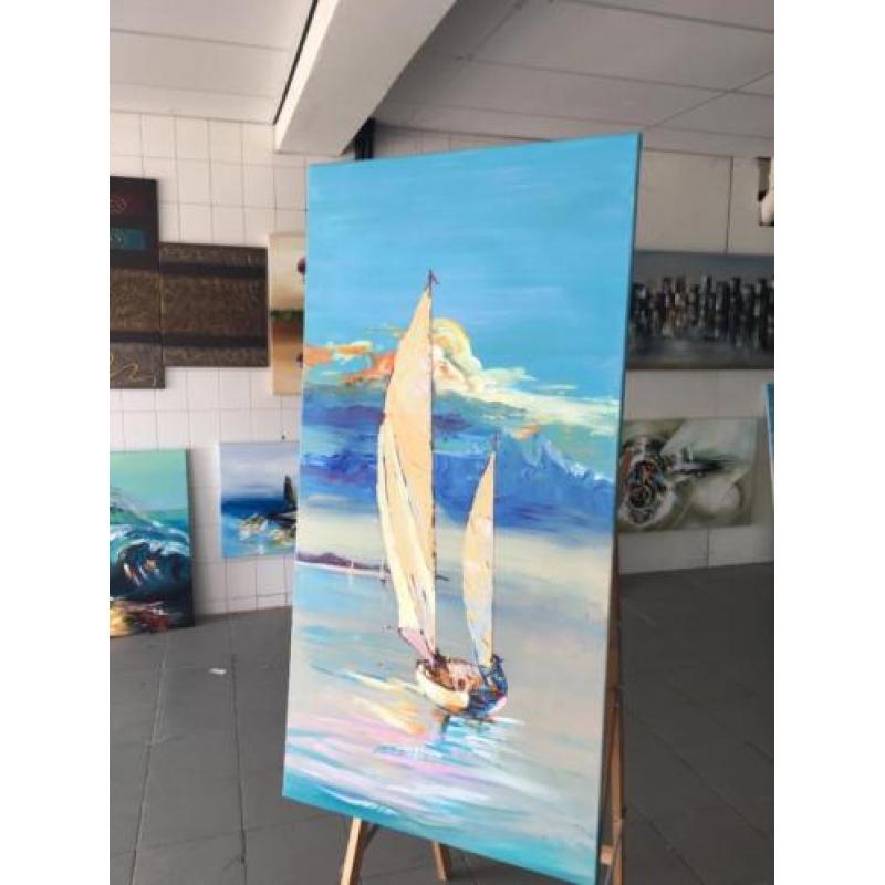 Alex Loreci- Abstract Sailing - Handgeschilderd -Uniek