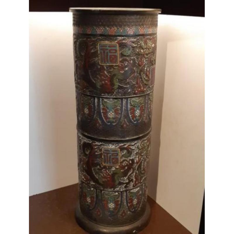 Antiek chinees cloisonne paraplubak