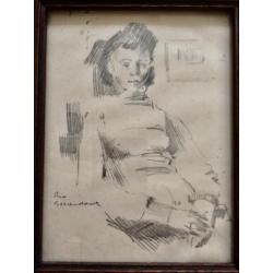 Drie tekeningen portret Theo Beerendonk Amsterdamse school