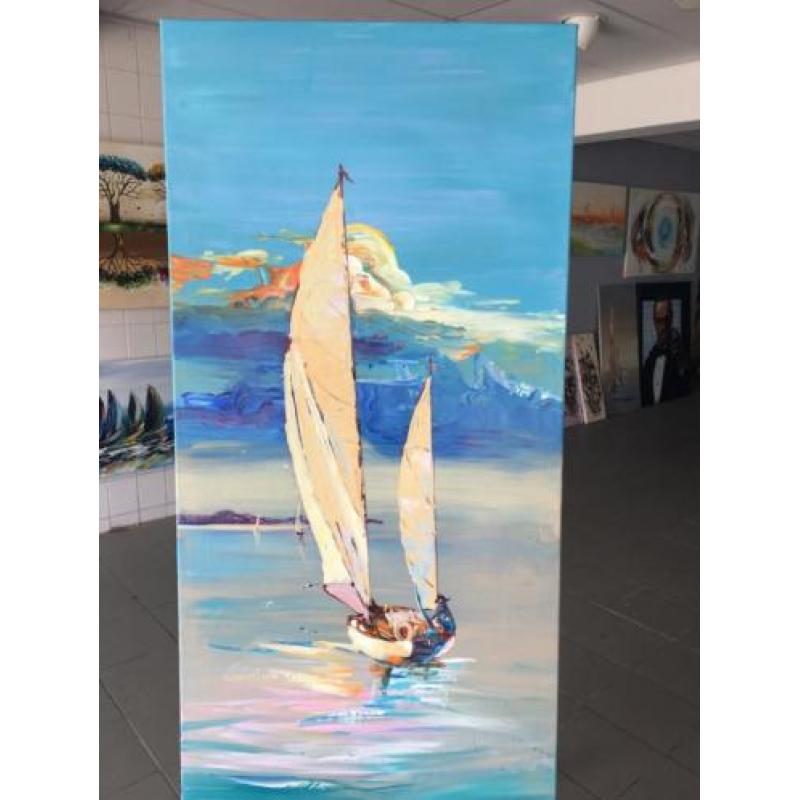 Alex Loreci- Abstract Sailing - Handgeschilderd -Uniek