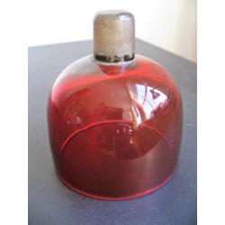 Cranberry glas voor godslamp, origineel uit19e eeuw