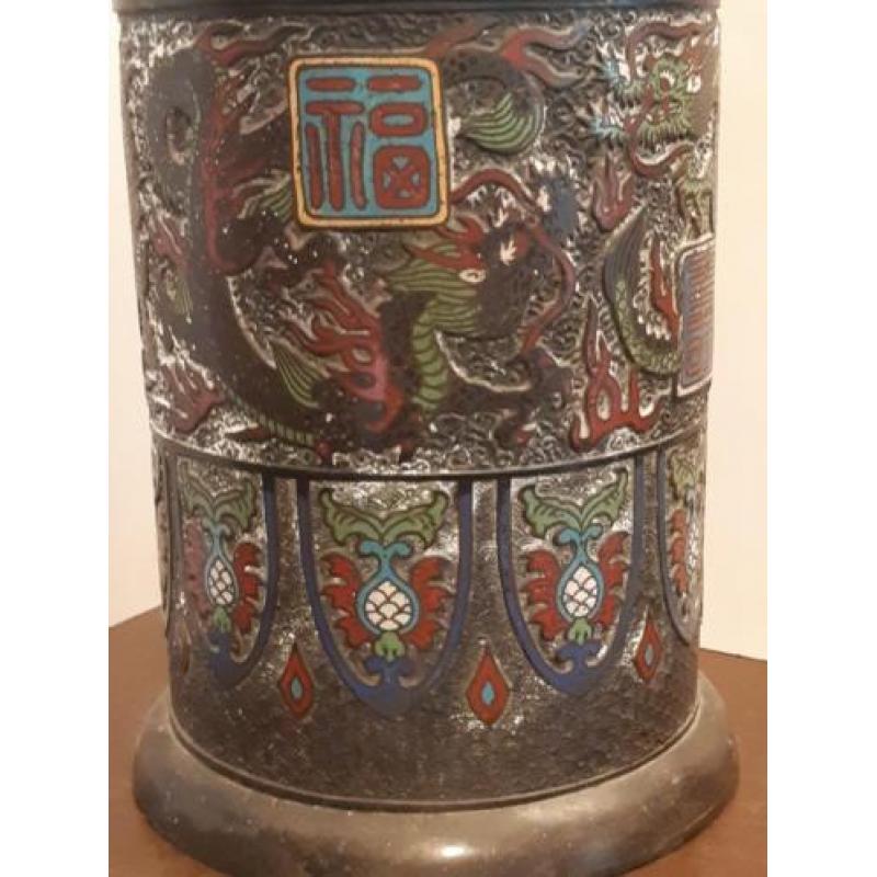 Antiek chinees cloisonne paraplubak