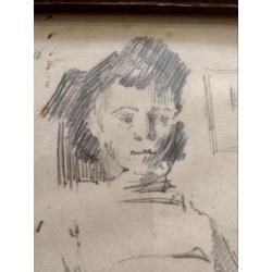 Drie tekeningen portret Theo Beerendonk Amsterdamse school