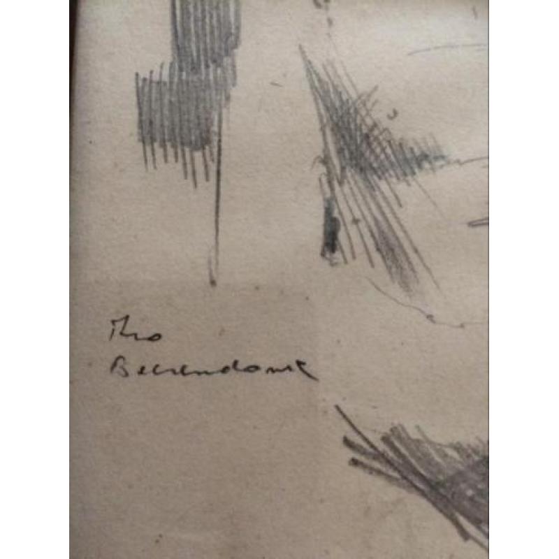 Drie tekeningen portret Theo Beerendonk Amsterdamse school