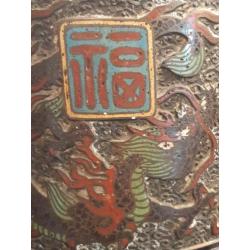 Antiek chinees cloisonne paraplubak