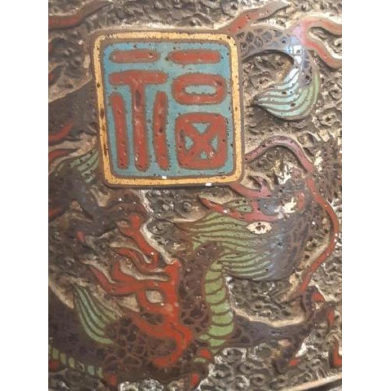 Antiek chinees cloisonne paraplubak