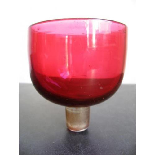 Cranberry glas voor godslamp, origineel uit19e eeuw
