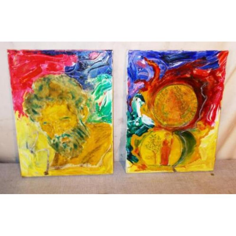 4 Zeer mooi geschilderd Abstracte Werken