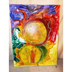 4 Zeer mooi geschilderd Abstracte Werken