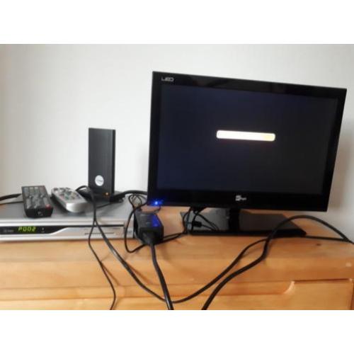 TV, DVD speler en digitenne kastje