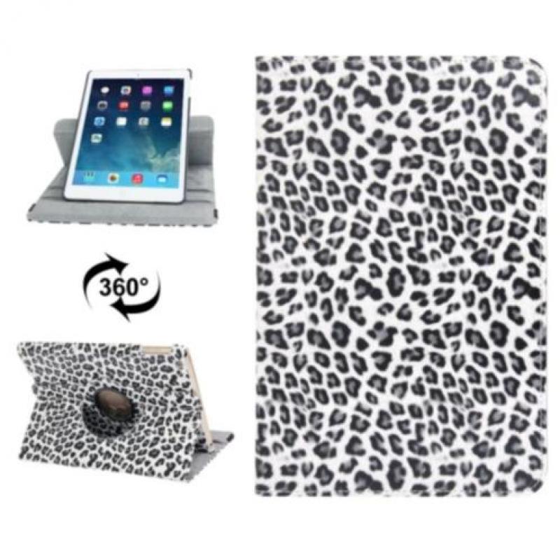 Luipaard Zwart Wit Hoes iPad 5 Air Draaibaar 360 Rotatie