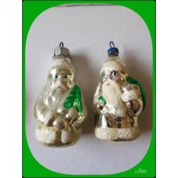 2 oude antieke kerstbal kerstman/kerst/decoratie/kerstboom