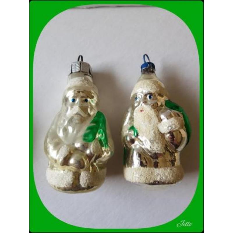 2 oude antieke kerstbal kerstman/kerst/decoratie/kerstboom