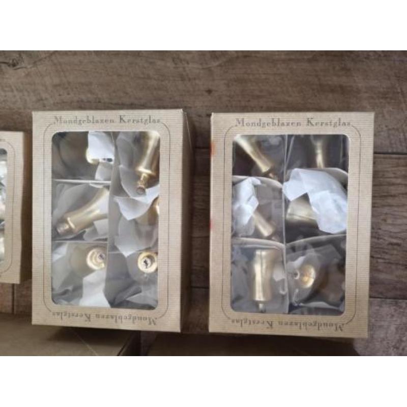 Kerstballen champagne glasgeblazen glas kerstversiering