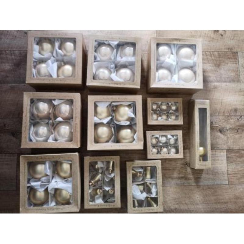 Kerstballen champagne glasgeblazen glas kerstversiering