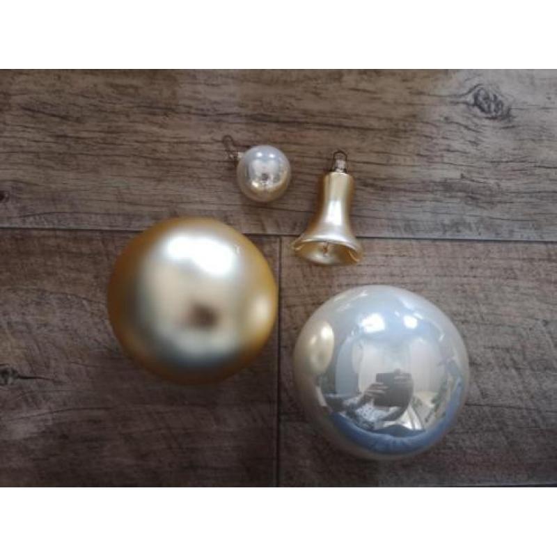 Kerstballen champagne glasgeblazen glas kerstversiering