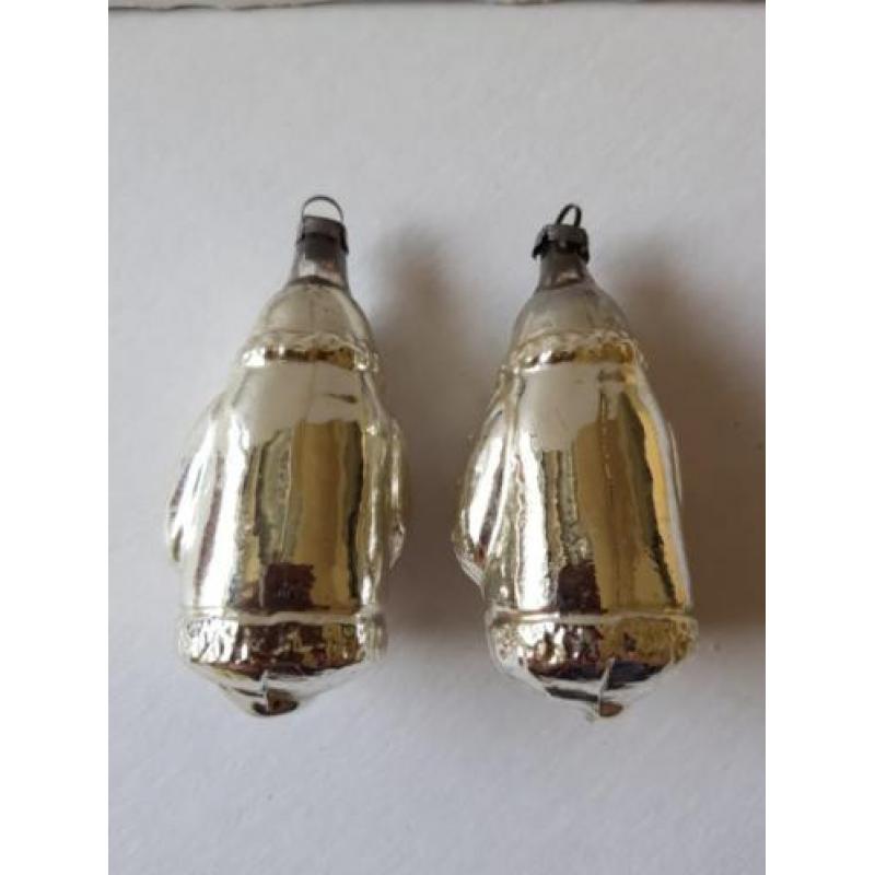 2 oude antieke kerstbal kerstman/kerst/decoratie/kerstboom