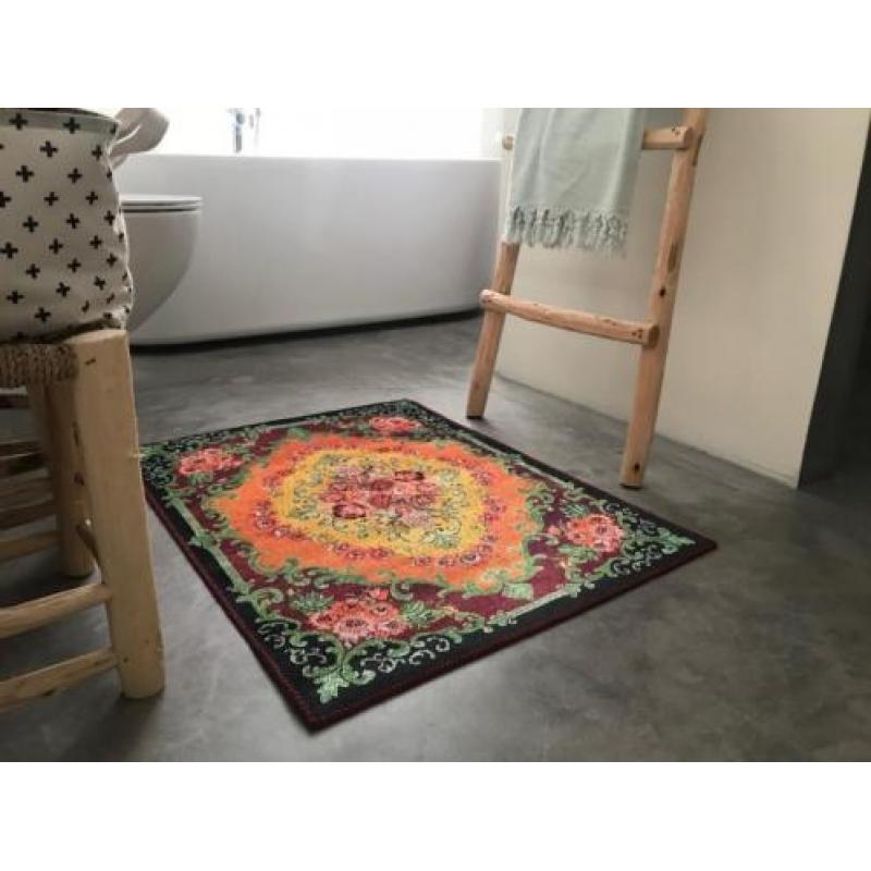 Badmat / Deurmat vintage vloerkleed look (90cm x 70cm)