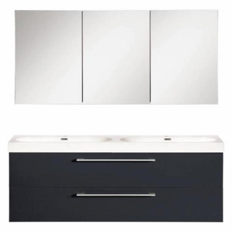 Badmeubelset Differnz Shallow 120x54x38 cm Mat Zwart (Met...