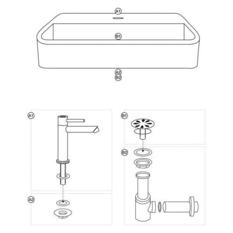 Fonteinset Differnz Ovale Small 38x24x7 cm Keramiek Wit (...