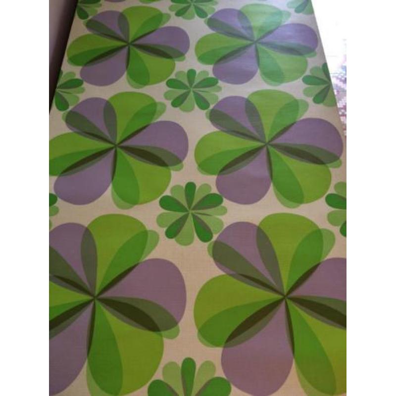 Origineel zeldzaam vintage 60s/70s behang, nieuwstaat!