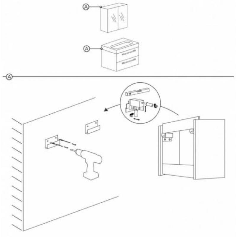 Badmeubelset Differnz Shallow 100x54x38 cm Mat Zwart (Met...