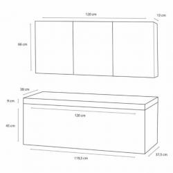 Badmeubelset Differnz Shallow 120x54x38 cm Mat Zwart (Met...