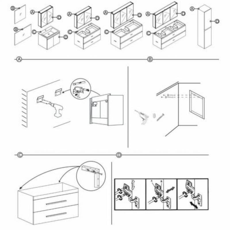 Badmeubelset Differnz The Collection 120x43x61 cm Grijs/W...