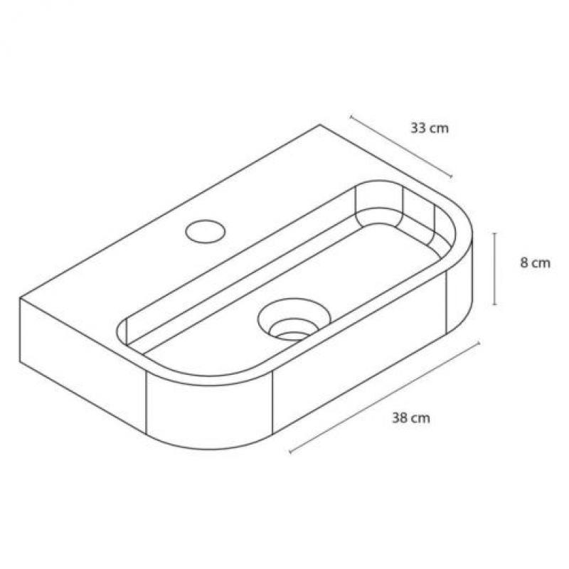Fonteinset Differnz Ovale Small 38x24x7 cm Keramiek Wit (...