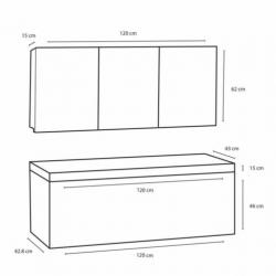Badmeubelset Differnz The Collection 120x43x61 cm Grijs/W...